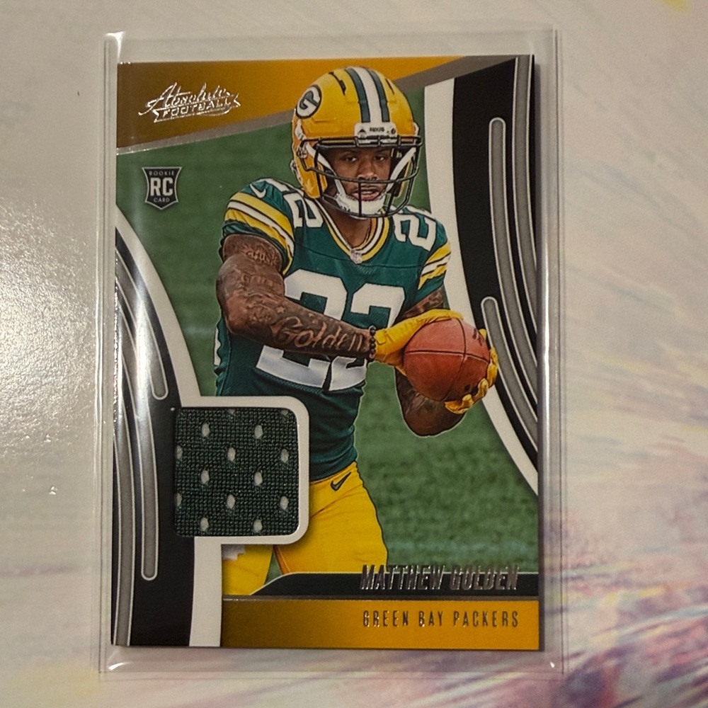 Matthew Golden (Rookie) Packers Jersey Memorabilia Card (ARM-MGN)
